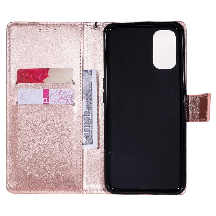 For OPPO Realme 7 Pro Sun Embossing Pattern Horizontal Flip Leather Case with Card Slot & Holder & Wallet & Lanyard