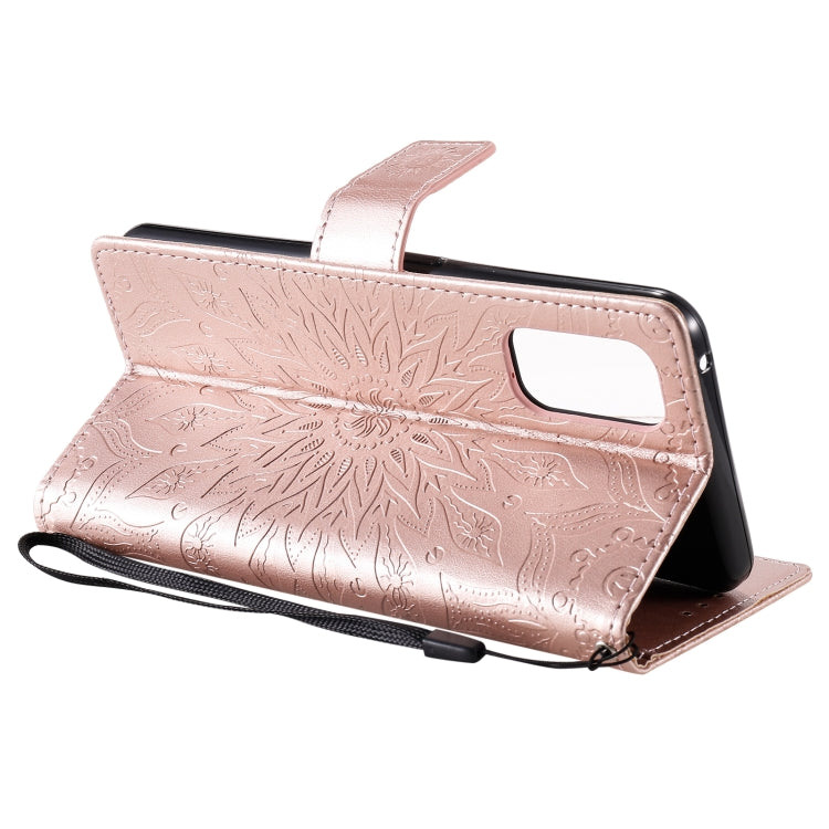 For OPPO Realme 7 Pro Sun Embossing Pattern Horizontal Flip Leather Case with Card Slot & Holder & Wallet & Lanyard