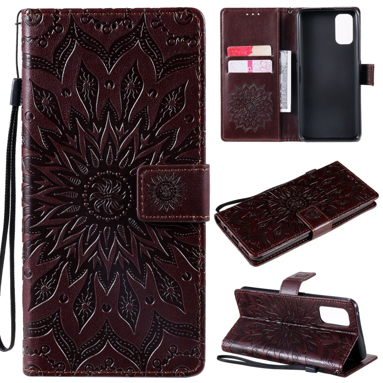 For OPPO Realme 7 Pro Sun Embossing Pattern Horizontal Flip Leather Case with Card Slot & Holder & Wallet & Lanyard