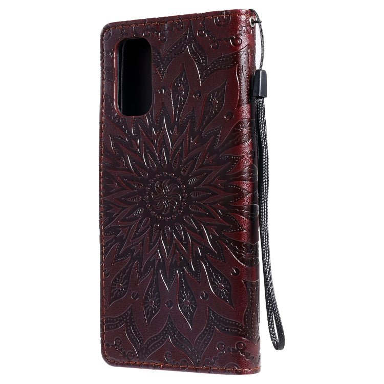 For OPPO Realme 7 Pro Sun Embossing Pattern Horizontal Flip Leather Case with Card Slot & Holder & Wallet & Lanyard