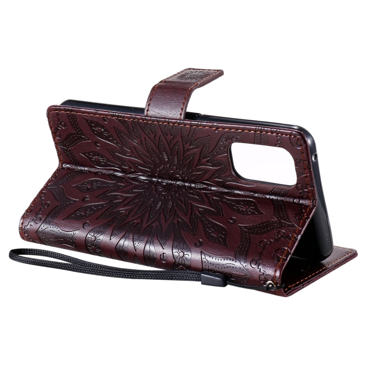 For OPPO Realme 7 Pro Sun Embossing Pattern Horizontal Flip Leather Case with Card Slot & Holder & Wallet & Lanyard