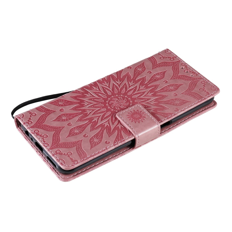 For OPPO Realme 7 Sun Embossing Pattern Horizontal Flip Leather Case with Card Slot & Holder & Wallet & Lanyard