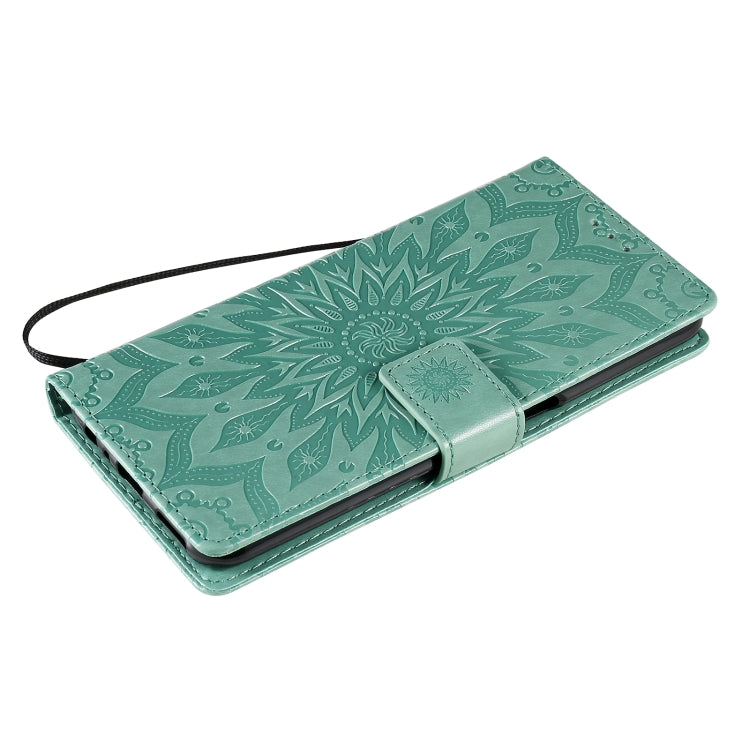 For OPPO Realme 7 Sun Embossing Pattern Horizontal Flip Leather Case with Card Slot & Holder & Wallet & Lanyard