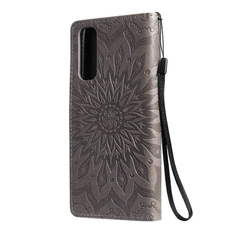 For OPPO Realme 7 Sun Embossing Pattern Horizontal Flip Leather Case with Card Slot & Holder & Wallet & Lanyard