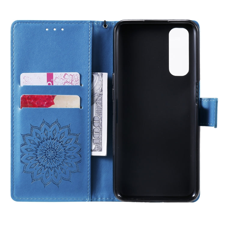 For OPPO Realme 7 Sun Embossing Pattern Horizontal Flip Leather Case with Card Slot & Holder & Wallet & Lanyard