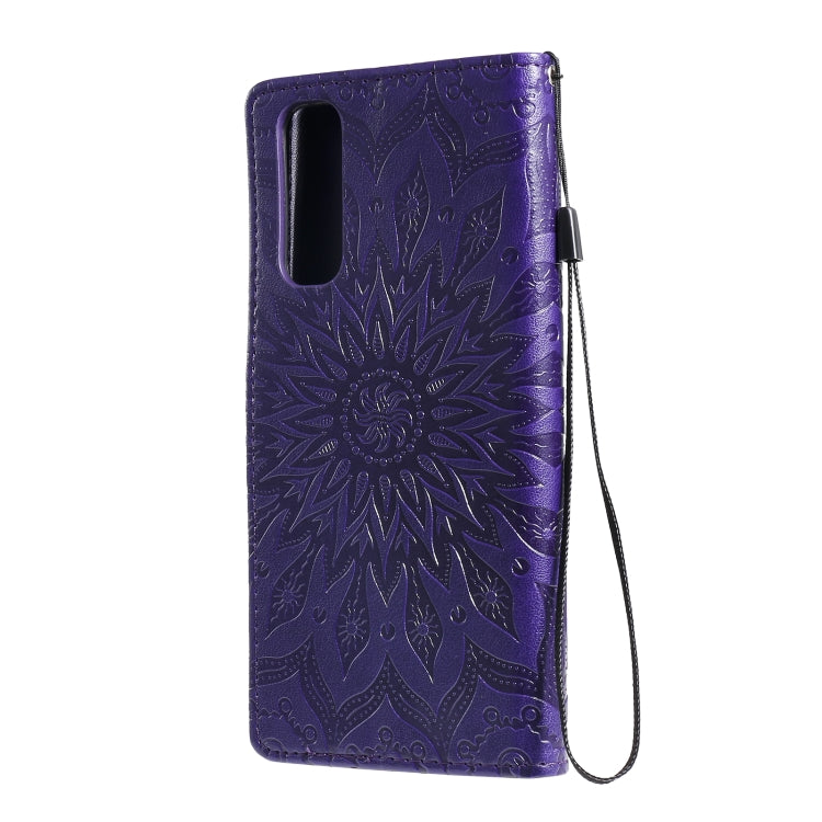 For OPPO Realme 7 Sun Embossing Pattern Horizontal Flip Leather Case with Card Slot & Holder & Wallet & Lanyard