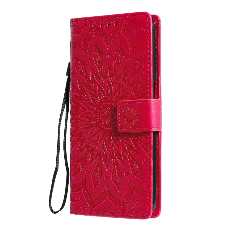 For OPPO Realme 7 Sun Embossing Pattern Horizontal Flip Leather Case with Card Slot & Holder & Wallet & Lanyard