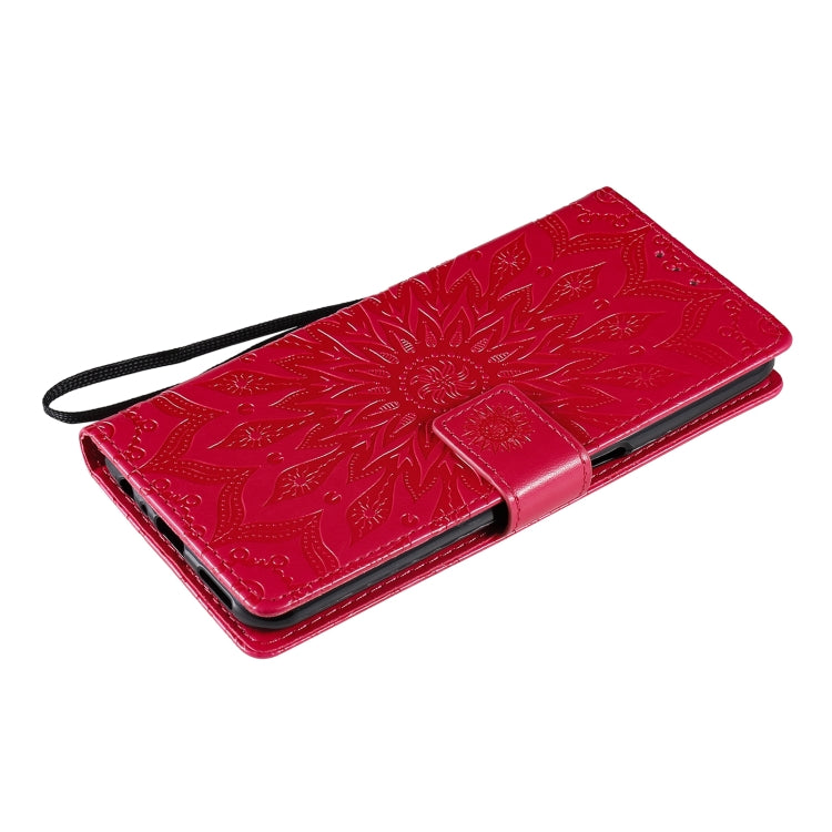 For OPPO Realme 7 Sun Embossing Pattern Horizontal Flip Leather Case with Card Slot & Holder & Wallet & Lanyard