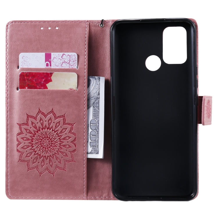 For OPPO Realme 7i / C17 Sun Embossing Pattern Horizontal Flip Leather Case with Card Slot & Holder & Wallet & Lanyard