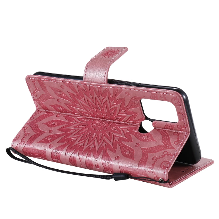 For OPPO Realme 7i / C17 Sun Embossing Pattern Horizontal Flip Leather Case with Card Slot & Holder & Wallet & Lanyard