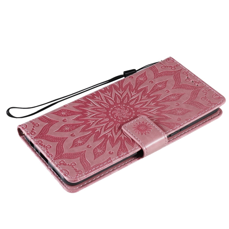 For OPPO Realme 7i / C17 Sun Embossing Pattern Horizontal Flip Leather Case with Card Slot & Holder & Wallet & Lanyard