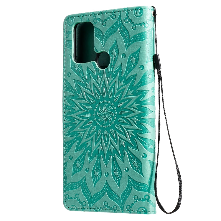 For OPPO Realme 7i / C17 Sun Embossing Pattern Horizontal Flip Leather Case with Card Slot & Holder & Wallet & Lanyard