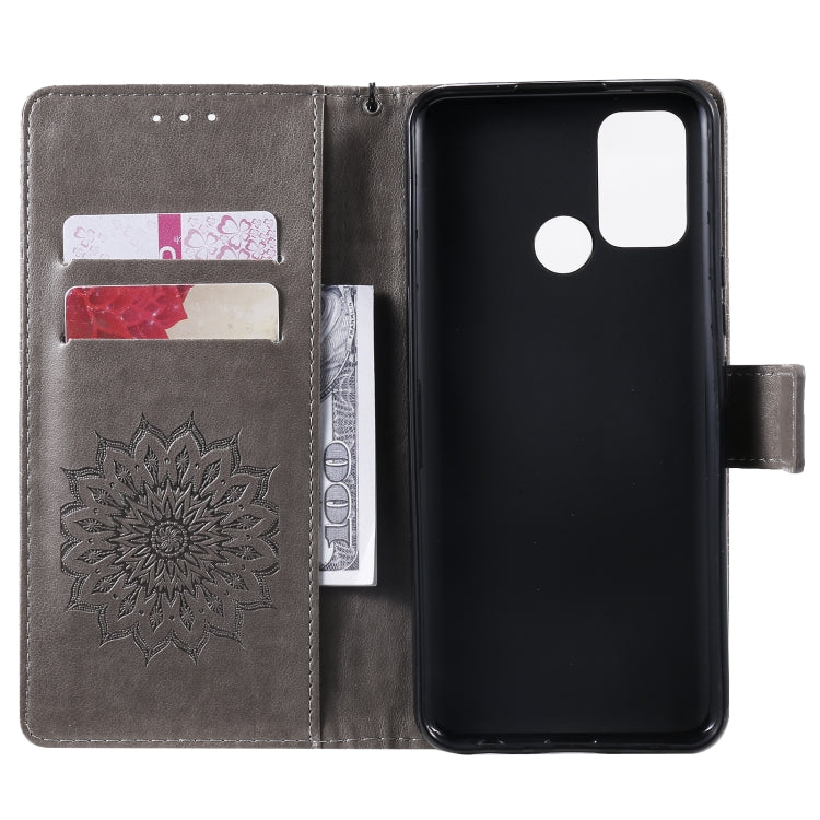 For OPPO Realme 7i / C17 Sun Embossing Pattern Horizontal Flip Leather Case with Card Slot & Holder & Wallet & Lanyard