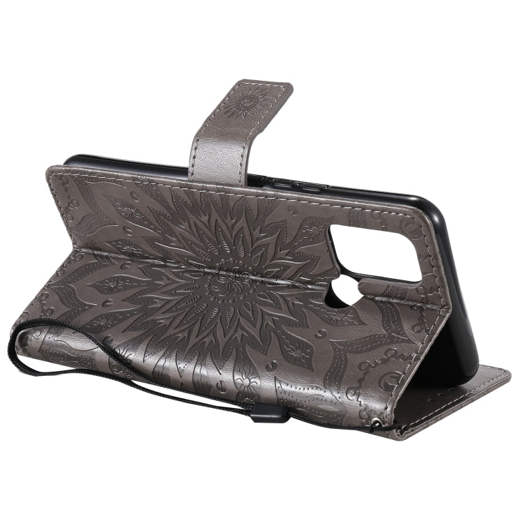 For OPPO Realme 7i / C17 Sun Embossing Pattern Horizontal Flip Leather Case with Card Slot & Holder & Wallet & Lanyard