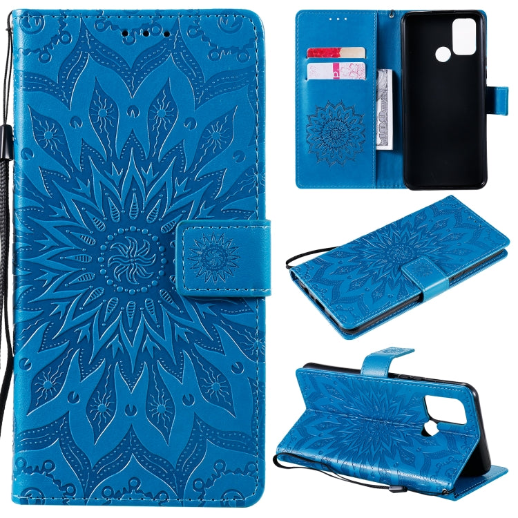 For OPPO Realme 7i / C17 Sun Embossing Pattern Horizontal Flip Leather Case with Card Slot & Holder & Wallet & Lanyard