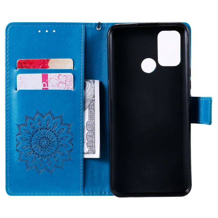 For OPPO Realme 7i / C17 Sun Embossing Pattern Horizontal Flip Leather Case with Card Slot & Holder & Wallet & Lanyard