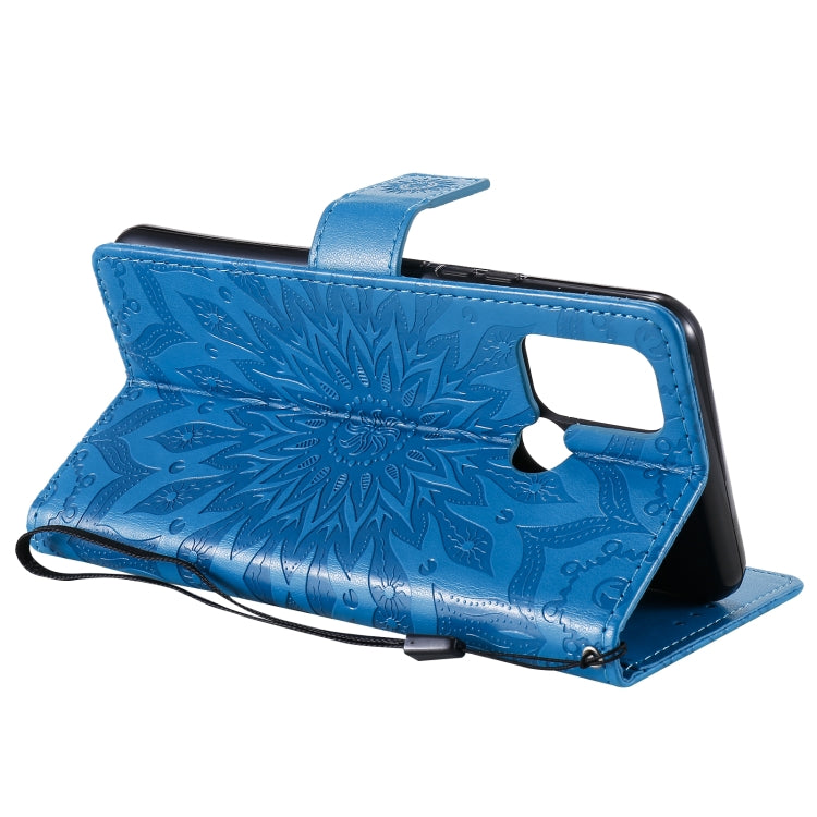 For OPPO Realme 7i / C17 Sun Embossing Pattern Horizontal Flip Leather Case with Card Slot & Holder & Wallet & Lanyard