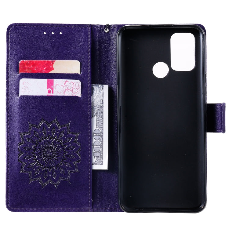For OPPO Realme 7i / C17 Sun Embossing Pattern Horizontal Flip Leather Case with Card Slot & Holder & Wallet & Lanyard