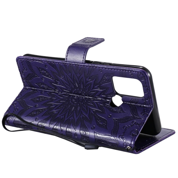 For OPPO Realme 7i / C17 Sun Embossing Pattern Horizontal Flip Leather Case with Card Slot & Holder & Wallet & Lanyard