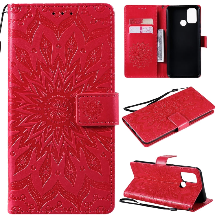 For OPPO Realme 7i / C17 Sun Embossing Pattern Horizontal Flip Leather Case with Card Slot & Holder & Wallet & Lanyard