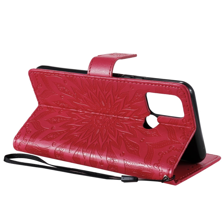 For OPPO Realme 7i / C17 Sun Embossing Pattern Horizontal Flip Leather Case with Card Slot & Holder & Wallet & Lanyard