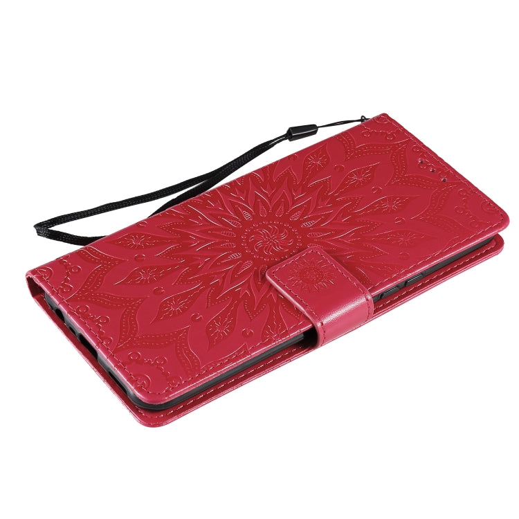 For OPPO Realme 7i / C17 Sun Embossing Pattern Horizontal Flip Leather Case with Card Slot & Holder & Wallet & Lanyard