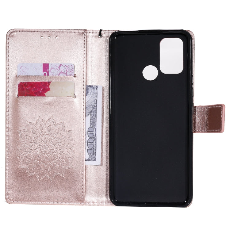 For OPPO Realme 7i / C17 Sun Embossing Pattern Horizontal Flip Leather Case with Card Slot & Holder & Wallet & Lanyard