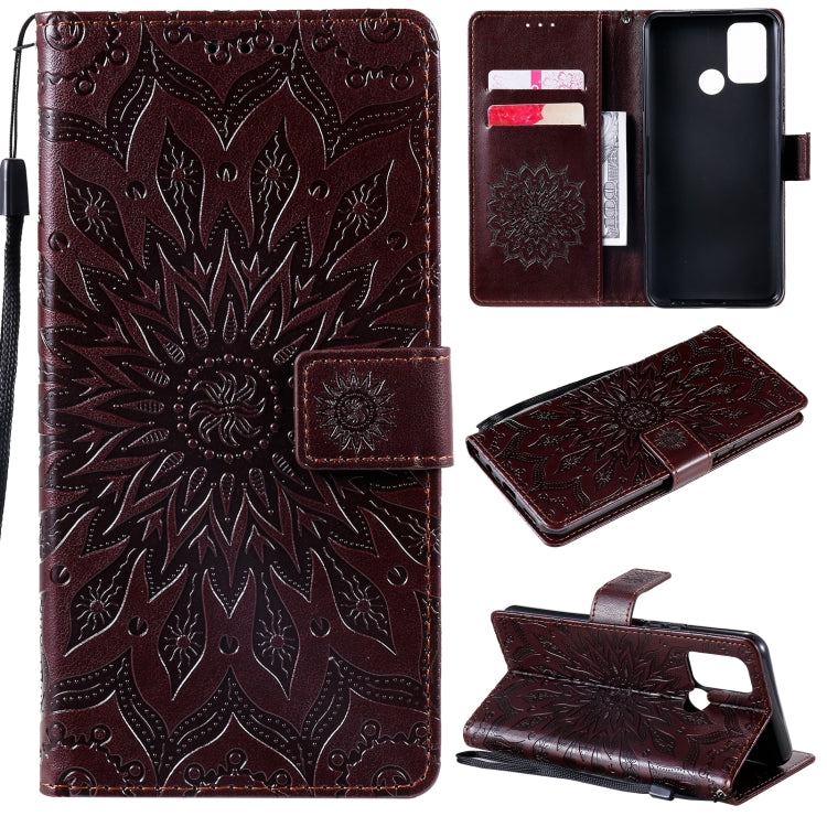 For OPPO Realme 7i / C17 Sun Embossing Pattern Horizontal Flip Leather Case with Card Slot & Holder & Wallet & Lanyard
