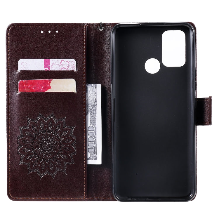 For OPPO Realme 7i / C17 Sun Embossing Pattern Horizontal Flip Leather Case with Card Slot & Holder & Wallet & Lanyard