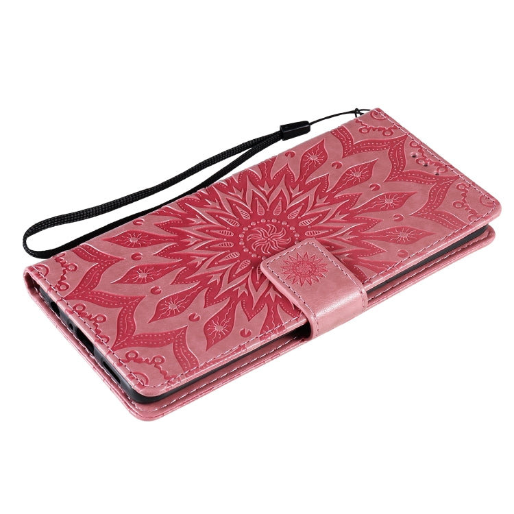 For OPPO Reno4 Pro 4G Sun Embossing Pattern Horizontal Flip Leather Case with Card Slot & Holder & Wallet & Lanyard