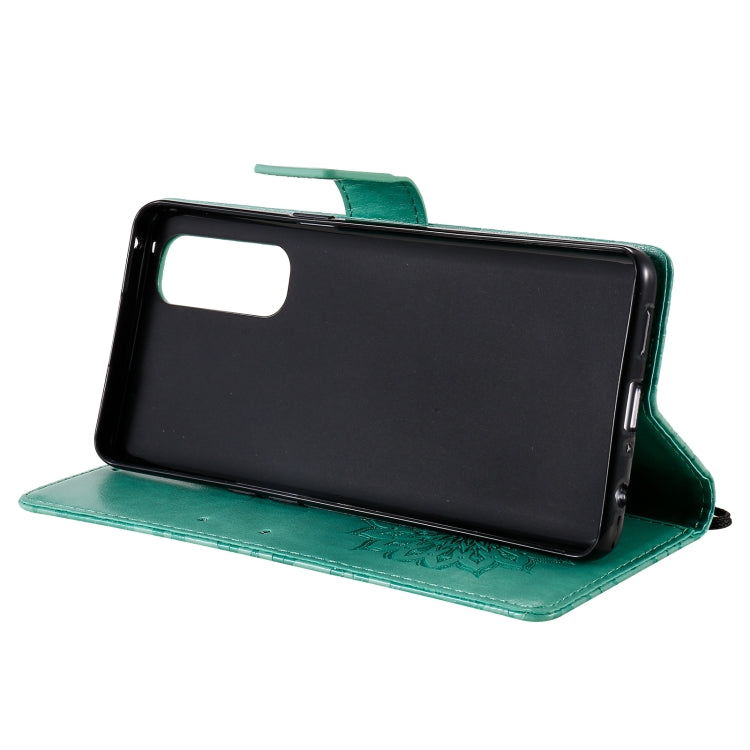 For OPPO Reno4 Pro 4G Sun Embossing Pattern Horizontal Flip Leather Case with Card Slot & Holder & Wallet & Lanyard