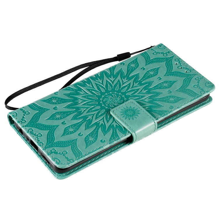 For OPPO Reno4 Pro 4G Sun Embossing Pattern Horizontal Flip Leather Case with Card Slot & Holder & Wallet & Lanyard