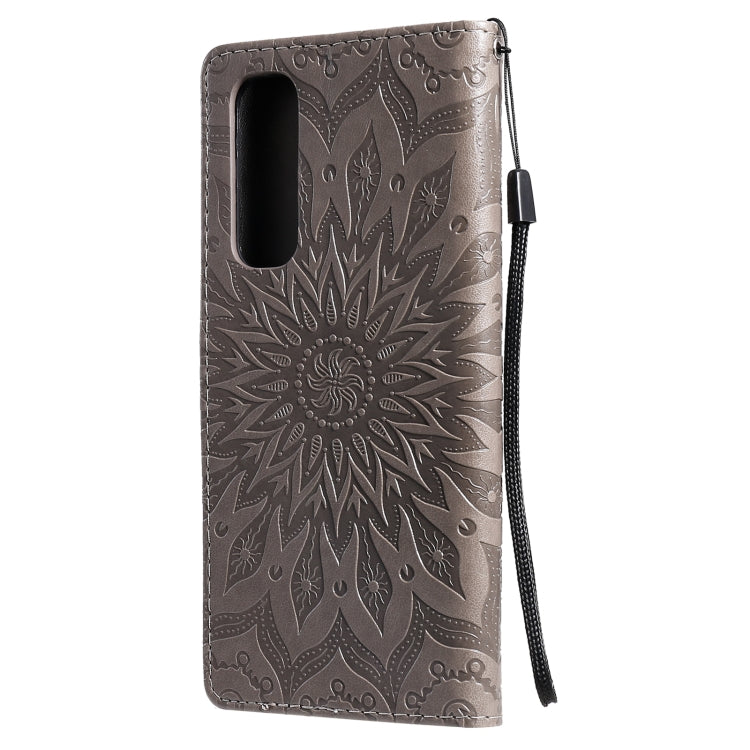 For OPPO Reno4 Pro 4G Sun Embossing Pattern Horizontal Flip Leather Case with Card Slot & Holder & Wallet & Lanyard