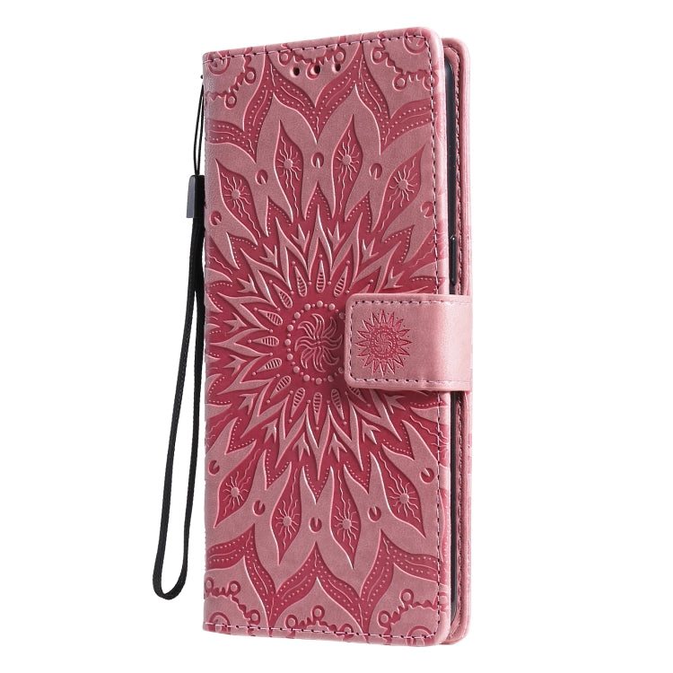 For OPPO Reno4 Sun Embossing Pattern Horizontal Flip Leather Case with Card Slot & Holder & Wallet & Lanyard