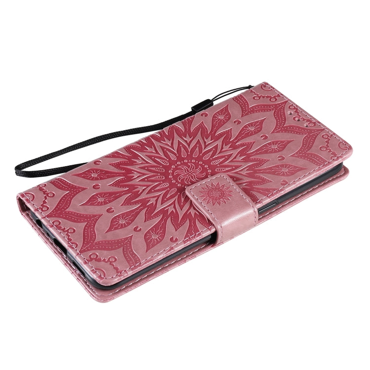 For OPPO Reno4 Sun Embossing Pattern Horizontal Flip Leather Case with Card Slot & Holder & Wallet & Lanyard