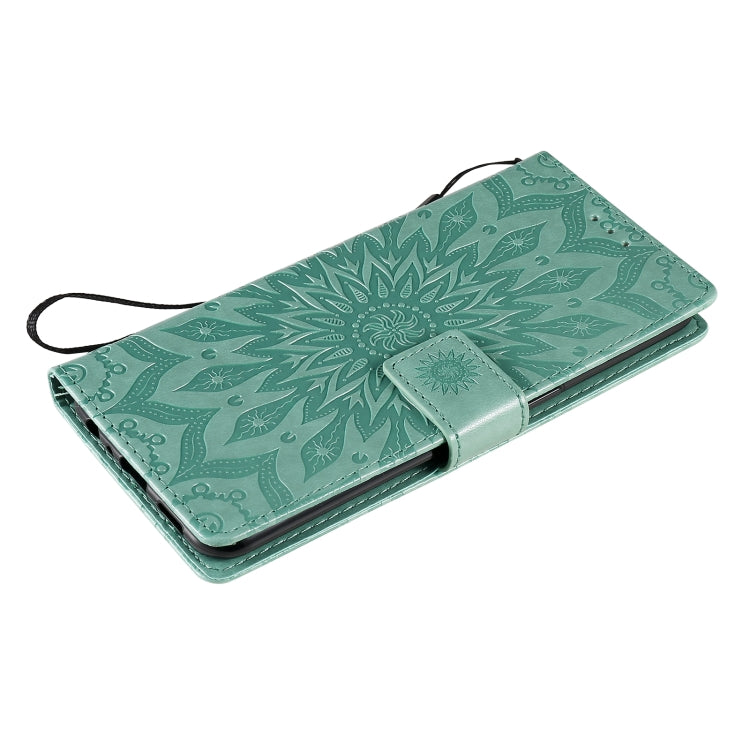 For OPPO Reno4 Sun Embossing Pattern Horizontal Flip Leather Case with Card Slot & Holder & Wallet & Lanyard