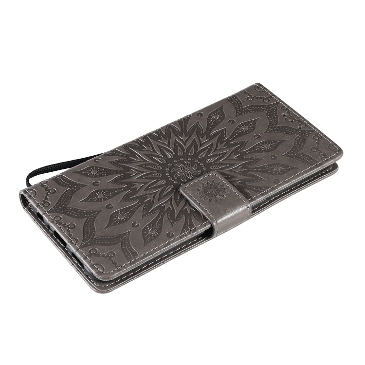 For OPPO Reno4 Sun Embossing Pattern Horizontal Flip Leather Case with Card Slot & Holder & Wallet & Lanyard