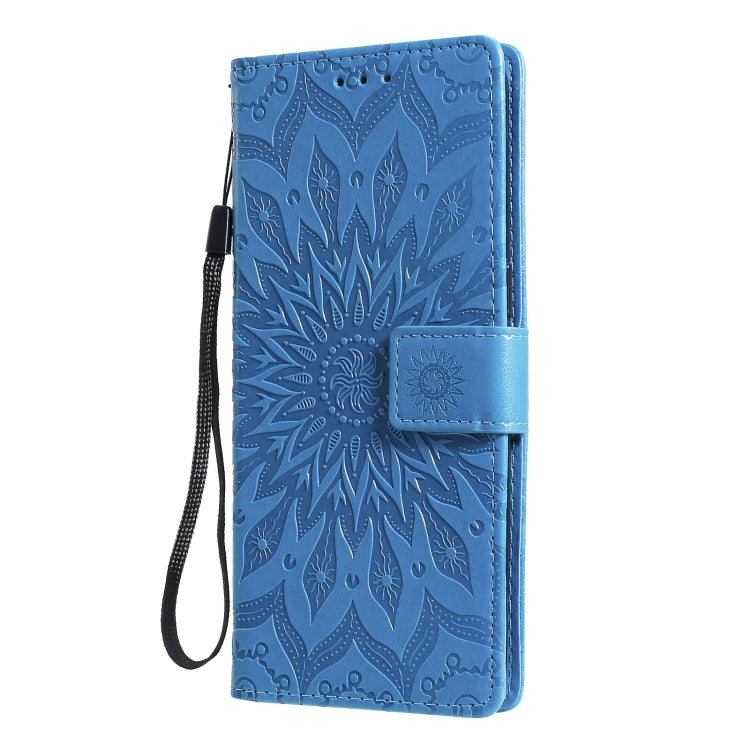 For OPPO Reno4 Sun Embossing Pattern Horizontal Flip Leather Case with Card Slot & Holder & Wallet & Lanyard