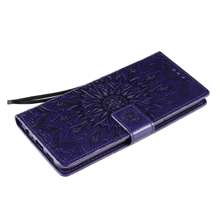 For OPPO Reno4 Sun Embossing Pattern Horizontal Flip Leather Case with Card Slot & Holder & Wallet & Lanyard