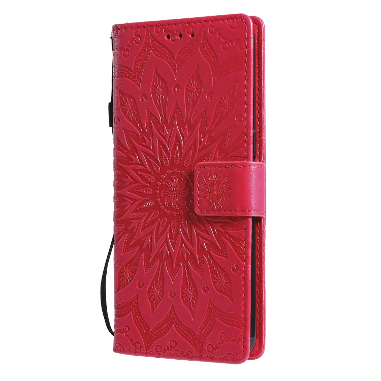 For OPPO Reno4 Sun Embossing Pattern Horizontal Flip Leather Case with Card Slot & Holder & Wallet & Lanyard
