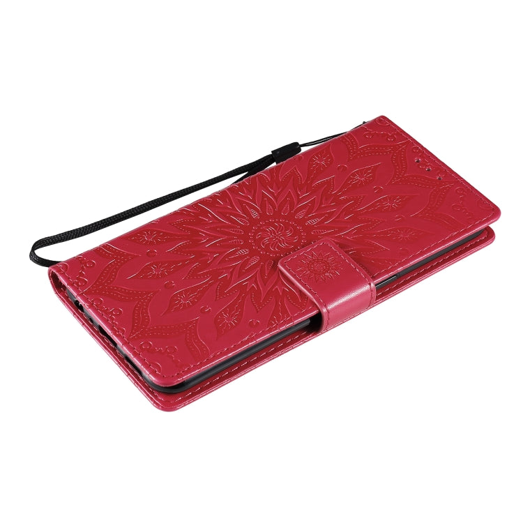 For OPPO Reno4 Sun Embossing Pattern Horizontal Flip Leather Case with Card Slot & Holder & Wallet & Lanyard