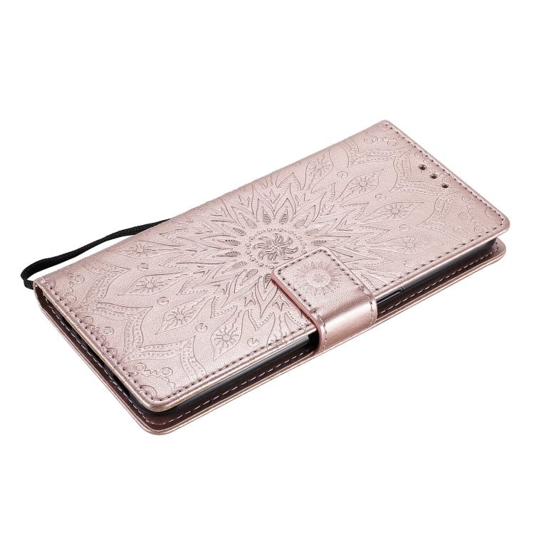 For OPPO Reno4 Sun Embossing Pattern Horizontal Flip Leather Case with Card Slot & Holder & Wallet & Lanyard