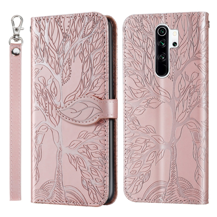 For Xiaomi Redmi 9 Life of Tree Embossing Pattern Horizontal Flip Leather Case with Holder & Card Slot & Wallet & Photo Frame & Lanyard