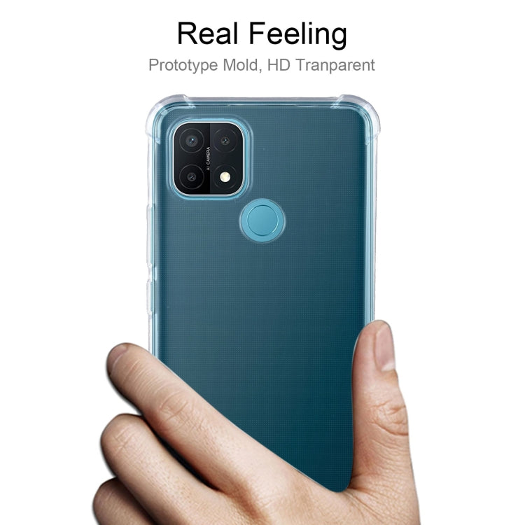 For OPPO A15 Four-Corner Shockproof Ultra-thin TPU Case(Transparent)