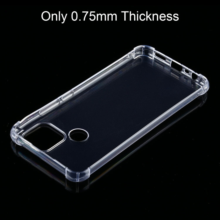 For OPPO A15 Four-Corner Shockproof Ultra-thin TPU Case(Transparent)