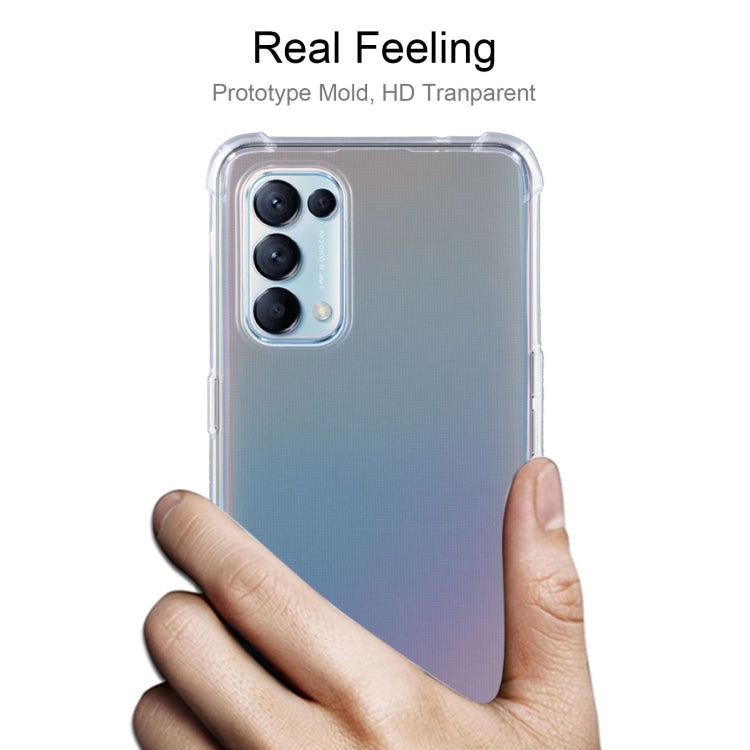 For OPPO Reno5 5G Four-Corner Shockproof Ultra-thin TPU Case(Transparent)