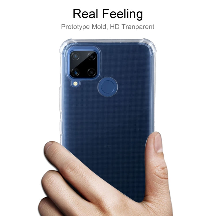 For OPPO Realme C15 Four-Corner Shockproof Ultra-thin TPU Case(Transparent)