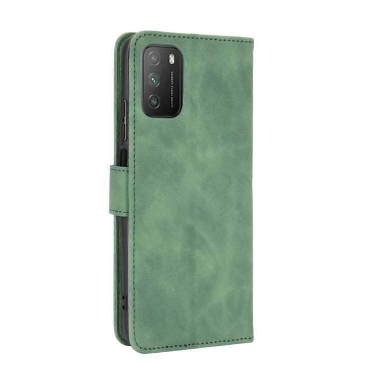 For Xiaomi Poco M3 Solid Color Skin Feel Magnetic Buckle Horizontal Flip Calf Texture PU Leather Case with Holder & Card Slots & Wallet