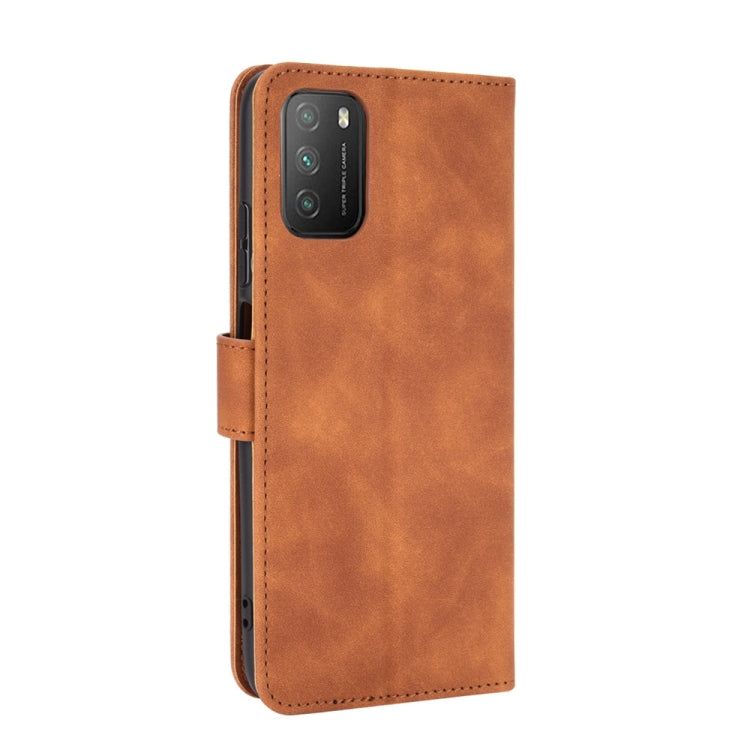For Xiaomi Poco M3 Solid Color Skin Feel Magnetic Buckle Horizontal Flip Calf Texture PU Leather Case with Holder & Card Slots & Wallet