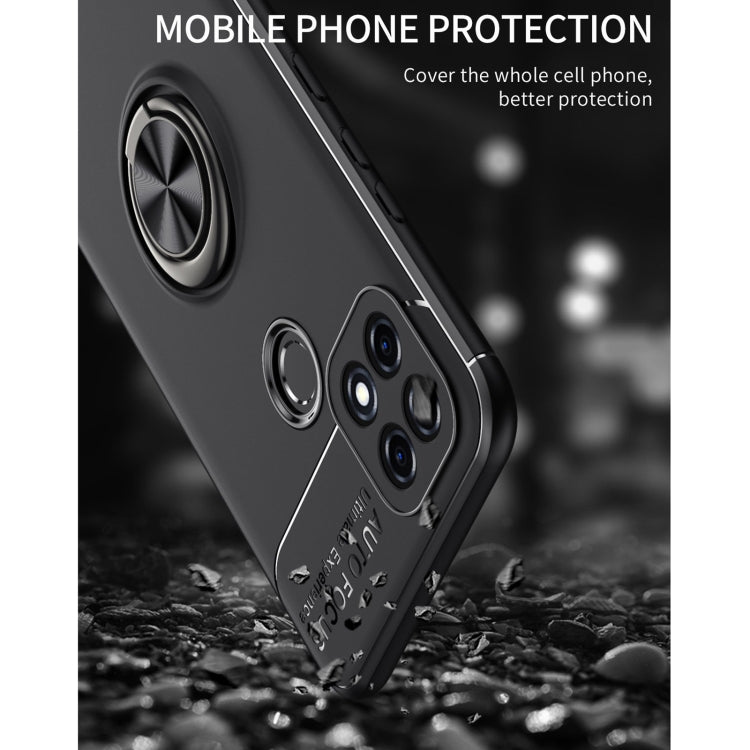 For OPPO A15s Metal Ring Holder 360 Degree Rotating TPU Case